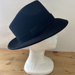 ARLIN Wool Fedora Black Felt Men's Classic Hat  57 cm